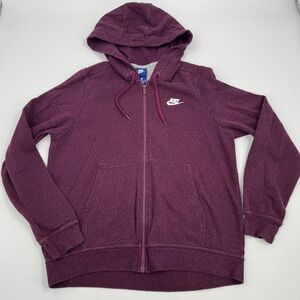 Nike Burgundy Heather Full Zip Hoodie Jacket Sweatshirt‎ Mens Size M 853930-609